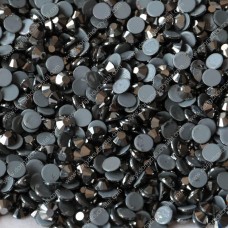 Hematite color flat back round hotfix rhinestones for clothing